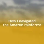 How I navigated the Amazon rainforest