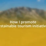 How I promote sustainable tourism initiatives