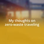 My thoughts on zero-waste traveling