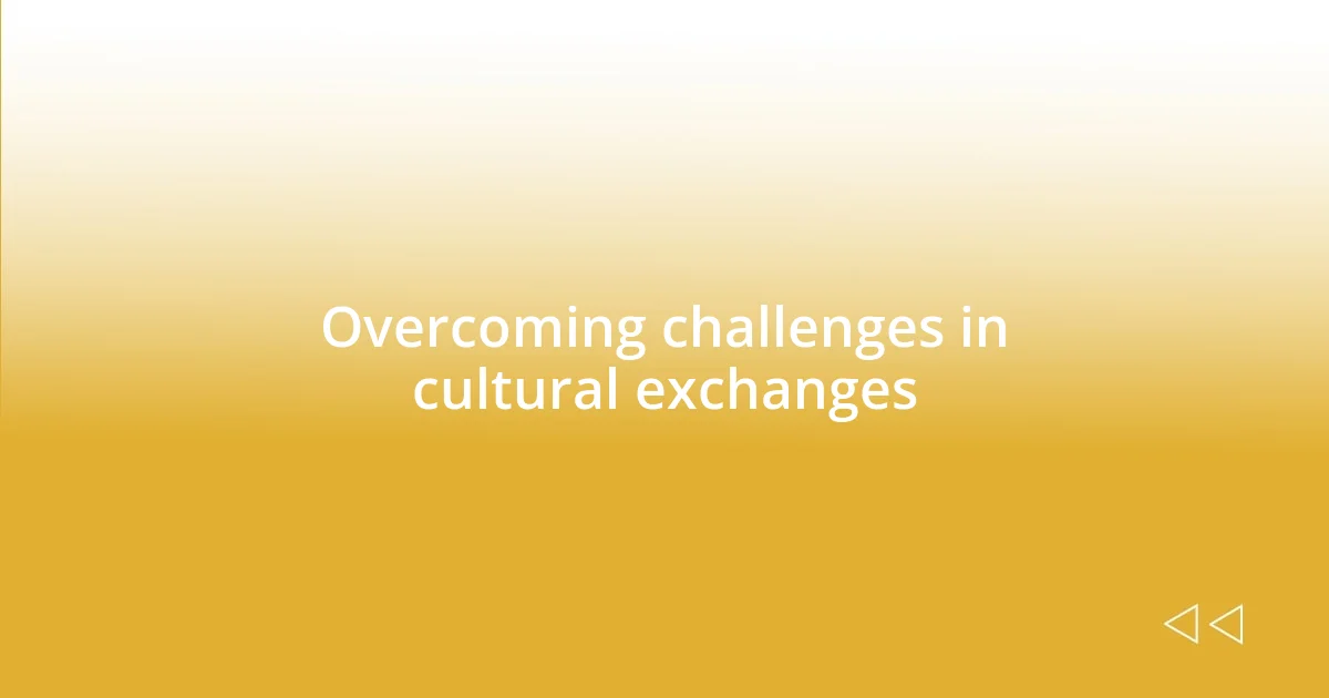 Overcoming challenges in cultural exchanges