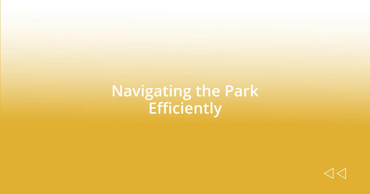 Navigating the Park Efficiently